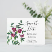 ヴィンテージピンクマゼンタバラ、水彩ピンクローズ セーブザデート (スタンド正面)