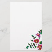 ヴィンテージピンクマゼンタバラ、水彩ピンクローズ 便箋 (正面)