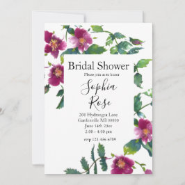 ヴィンテージピンクマゼンタバラ、水彩ピンクローズ 招待状