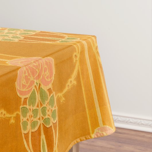 ヴィンテージピンクマッキントッシュスタイルバラクラスタパターン テーブルクロス (インサイチュ)