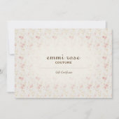 ヴィンテージピンクミニバラプリントギフト証明書 (正面)