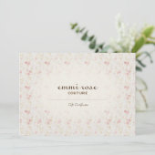 ヴィンテージピンクミニバラプリントギフト証明書 (スタンド正面)