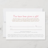 ヴィンテージピンクミニバラプリントギフト証明書 (裏面)