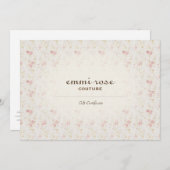 ヴィンテージピンクミニバラプリントギフト証明書 (正面/裏面)