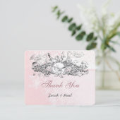 ヴィンテージピンクミュージカルス結婚クロール サンキューカード (スタンド正面)