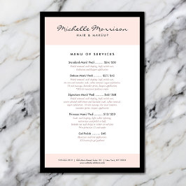 ヴィンテージピンクメイクアップと美しいサロン、ネイルサロン チラシ