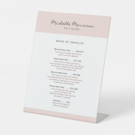 ヴィンテージピンクメイクアップと美しいサロン、ネイルサロン 台座サイン