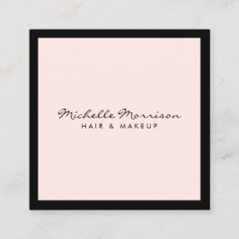ヴィンテージピンクメイクアップと美しい スクエア名刺