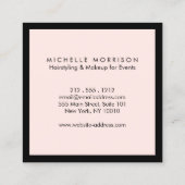 ヴィンテージピンクメイクアップと美しい スクエア名刺 (裏面)