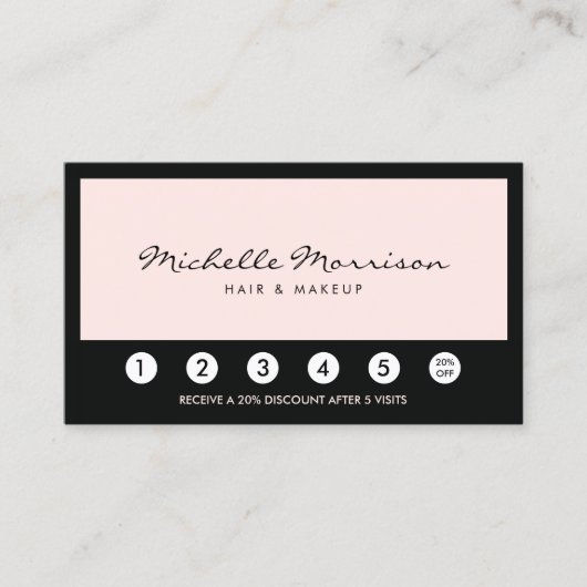 ヴィンテージピンクメイクアップ及び美しいロイヤリティカード ロイヤリティカード (正面)