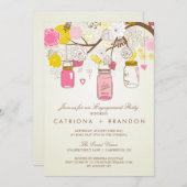 ヴィンテージピンクメイソンジャーエンゲージメント招待状 招待状 (正面/裏面)