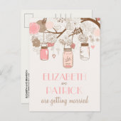 ヴィンテージピンクメイソンジャース日付はがきを保存 案内ポストカード (正面/裏面)