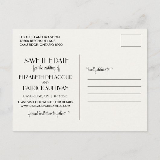 ヴィンテージピンクメイソンジャース日付はがきを保存 案内ポストカード (裏面)