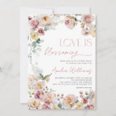 ヴィンテージピンクラブ開花ブライダルシャワー 招待状 (正面)