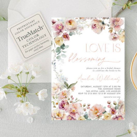 ヴィンテージピンクラブ開花ブライダルシャワー 招待状