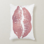 ヴィンテージピンクリップインプリント、バラ金ゴールド。 アクセントクッション (正面(垂直))