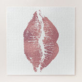 ヴィンテージピンクリップインプリント、バラ金ゴールド。 ジグソーパズル (横)