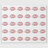 ヴィンテージピンクリップインプリント、バラ金ゴールド。 ラッピングペーパー (フラット)