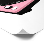 ヴィンテージピンクレコードプレーヤー ポスター (角)