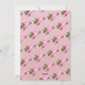 ヴィンテージピンクレッドトラックのクリスマスツリーハート写真 シーズンカード (裏面)