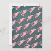 ヴィンテージピンクレッドトラックのクリスマスツリーハート写真 シーズンカード (裏面)