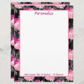 ヴィンテージピンクレッドローズフローラルパターン (正面/裏面)