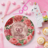 ヴィンテージピンクレッドローズ90アンドファブラス紙プレート ペーパープレート (パーティー)