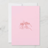 ヴィンテージピンクレトロ描ファンキー誕生日パーティー 招待状 (裏面)