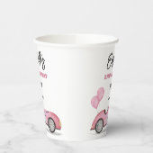 ヴィンテージピンクレースカー2速ガールバースデーパーティー 紙コップ (左)