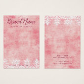 ヴィンテージピンクレースステンシルダマスコイヤーカード (正面&裏面)