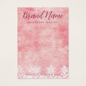 ヴィンテージピンクレースステンシルダマスコイヤーカード (正面)