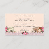 ヴィンテージピンクレース裁縫テーマ名刺 名刺 (裏面)