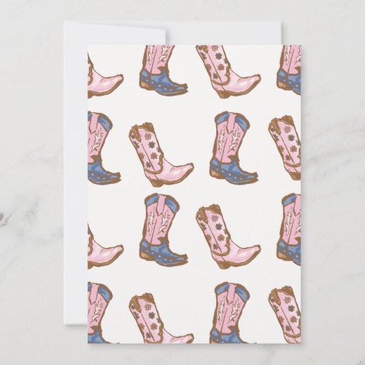 ヴィンテージピンクロデオ女性のカーボーイ任意の年齢誕生日 招待状 (裏面)