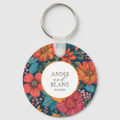 ヴィンテージピンクロマン結婚ティック キーホルダー (正面)