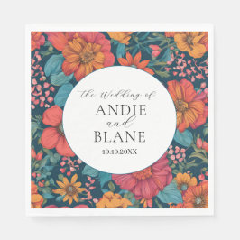 ヴィンテージピンクロマン結婚ティック スタンダードランチョンナプキン