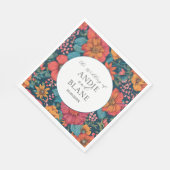 ヴィンテージピンクロマン結婚ティック スタンダードランチョンナプキン (角)