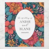 ヴィンテージピンクロマン結婚ティック ワインラベル (シングルラベル)