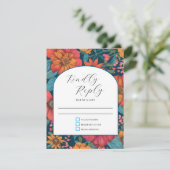 ヴィンテージピンクロマン結婚ティック 出欠カード (スタンド正面)