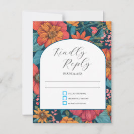 ヴィンテージピンクロマン結婚ティック 出欠カード