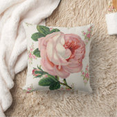 ヴィンテージピンクローズとブケッツカントリー枕 クッション (ブランケット)