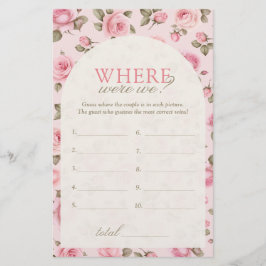 ヴィンテージピンクローズどこ我々のブライダルシャワーゲーム