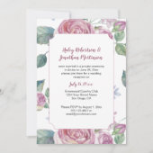 ヴィンテージピンクローズアンドグリーンリー披露宴のみ | 招待状 (正面)