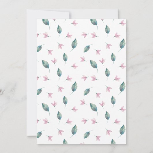 ヴィンテージピンクローズアンドグリーンリー披露宴のみ | 招待状 (裏面)