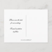 ヴィンテージピンクローズアンドダマスクプリント日付を保存 案内ポストカード (裏面)