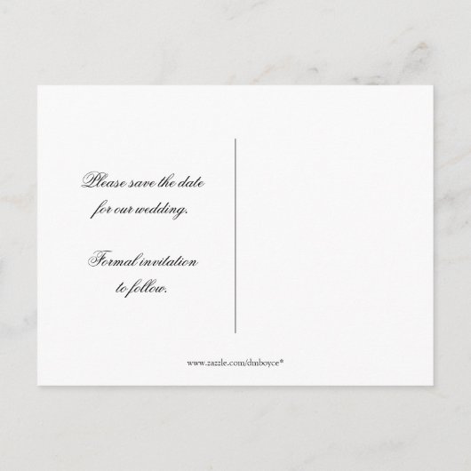 ヴィンテージピンクローズアンドダマスクプリント日付を保存 案内ポストカード (裏面)