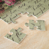 ヴィンテージピンクローズアンドボート ジグソーパズル (側面)