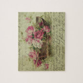 ヴィンテージピンクローズアンドボート ジグソーパズル (縦)