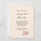 ヴィンテージピンクローズアンドロビン結婚式招待状 招待状 (裏面)