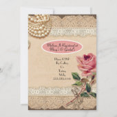 ヴィンテージピンクローズウェディングシャワー招待状 招待状 (裏面)