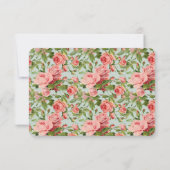 ヴィンテージピンクローズウェディングRSVP 出欠カード (裏面)